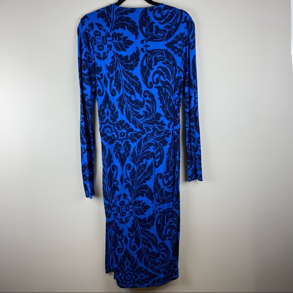 Boden Women’s Henrietta Faux Wrap Printed Dress Long Sleeve size 12L - Picture 3 of 5